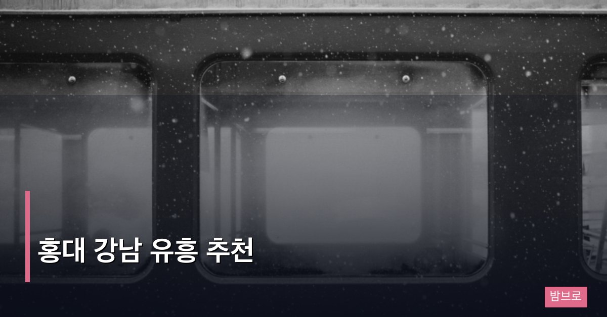 홍대 강남 유흥 추천, 상황별 최적의 상권 선택 가이드