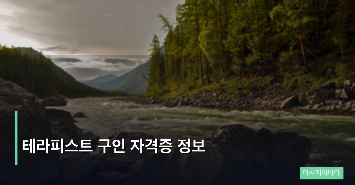 테라피스트 구인 자격증 정보, 취업에 유리한 자격증 완벽 정리