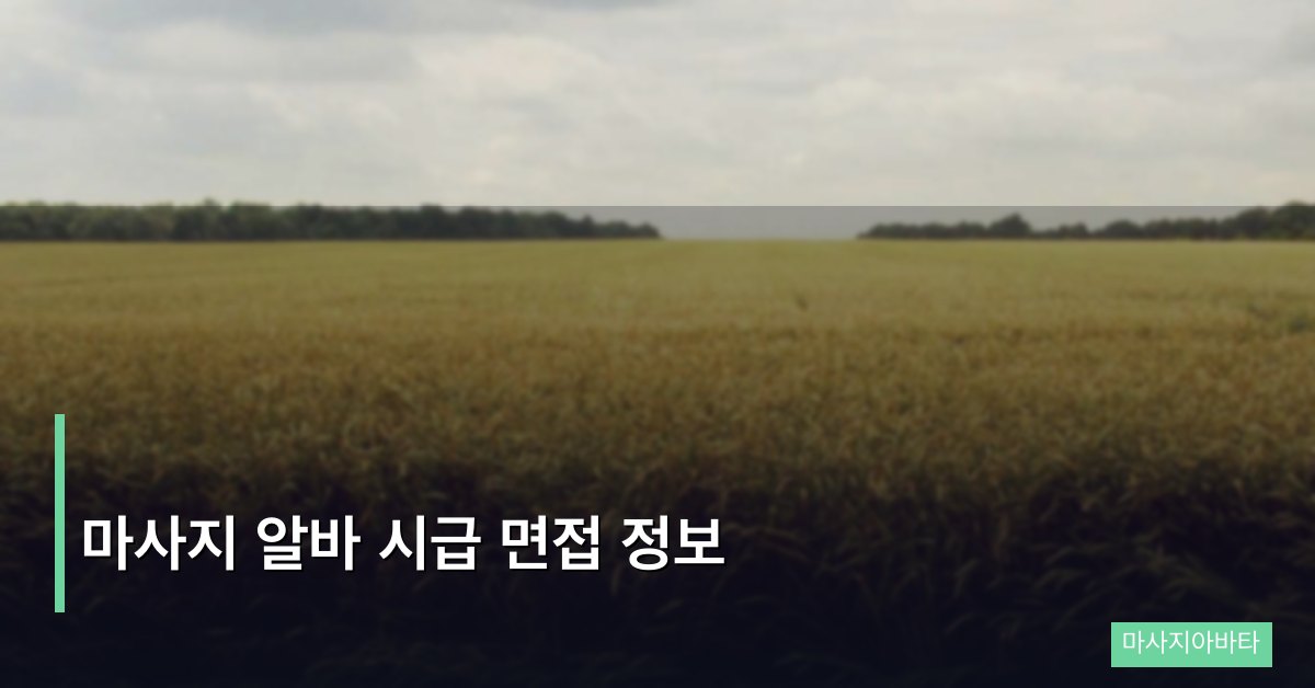 마사지 알바 시급 면접 정보, 합격률을 높이는 핵심 가이드