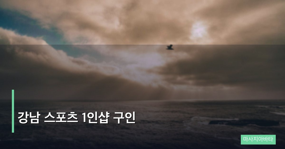 강남 스포츠 1인샵 구인, 지원 전 알아야 할 핵심 정보