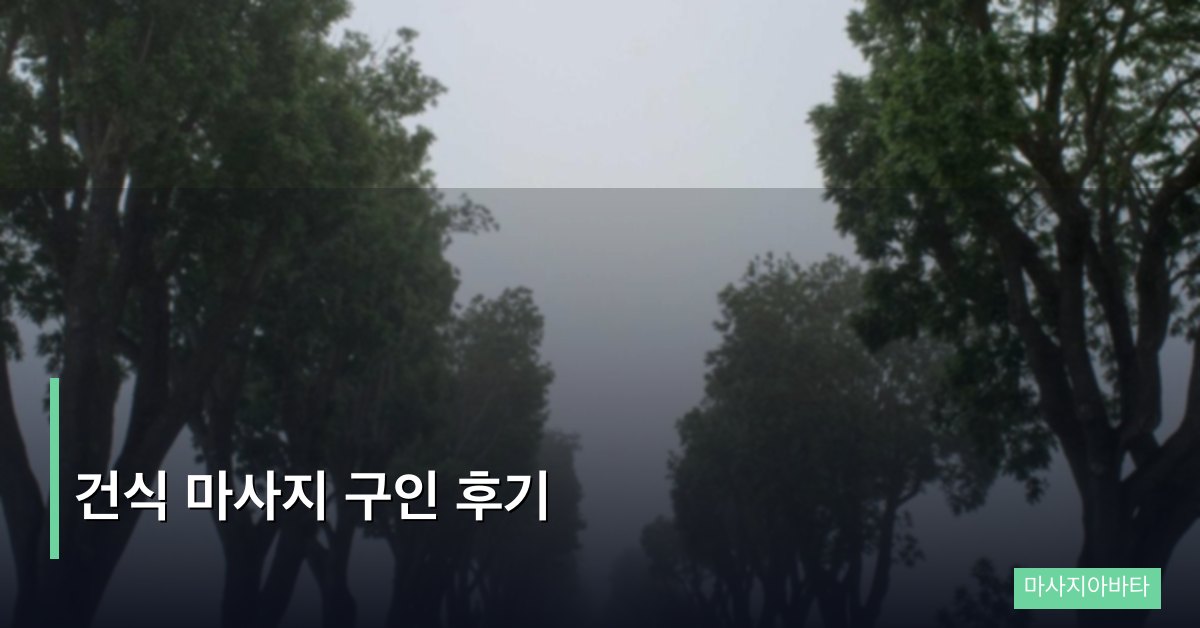 건식 마사지 구인 후기 현직 관리사 솔직 리뷰