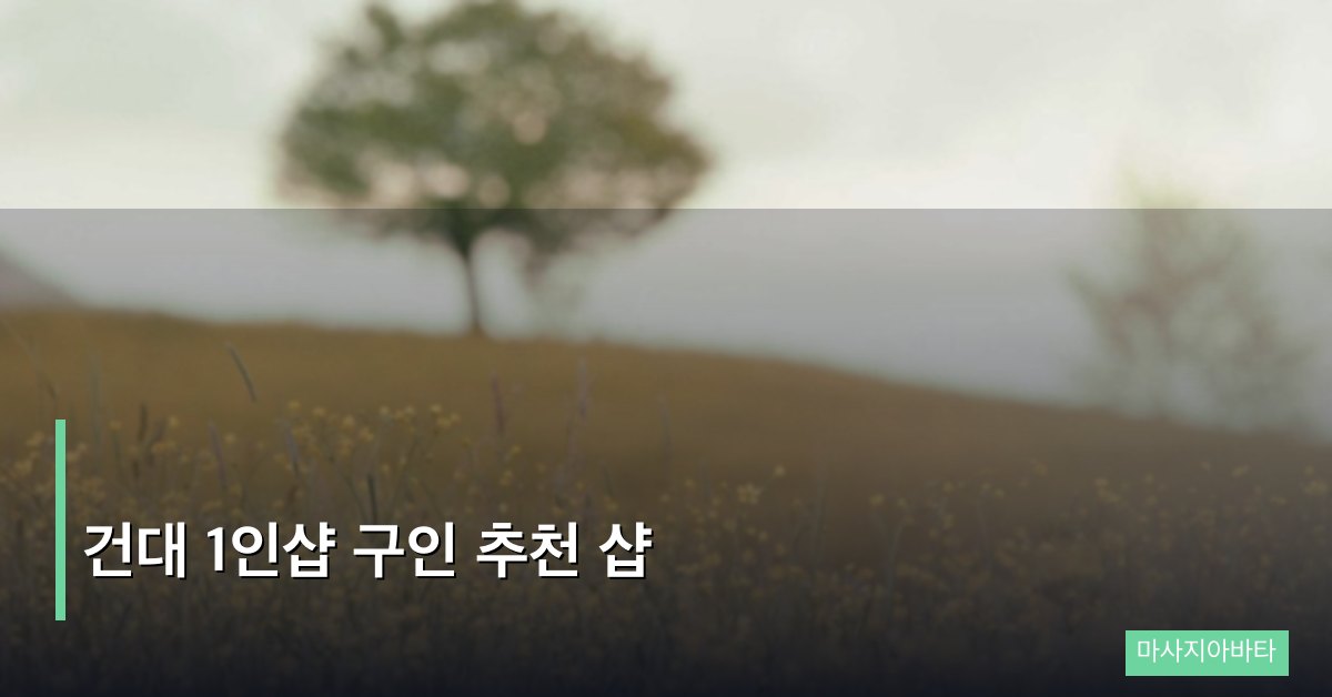건대 1인샵 구인 추천 샵, 홍대·건대 상권 최고의 선택지