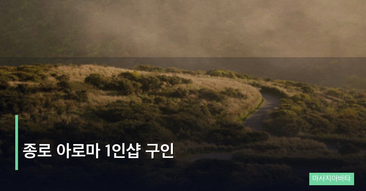 종로 아로마 1인샵 구인