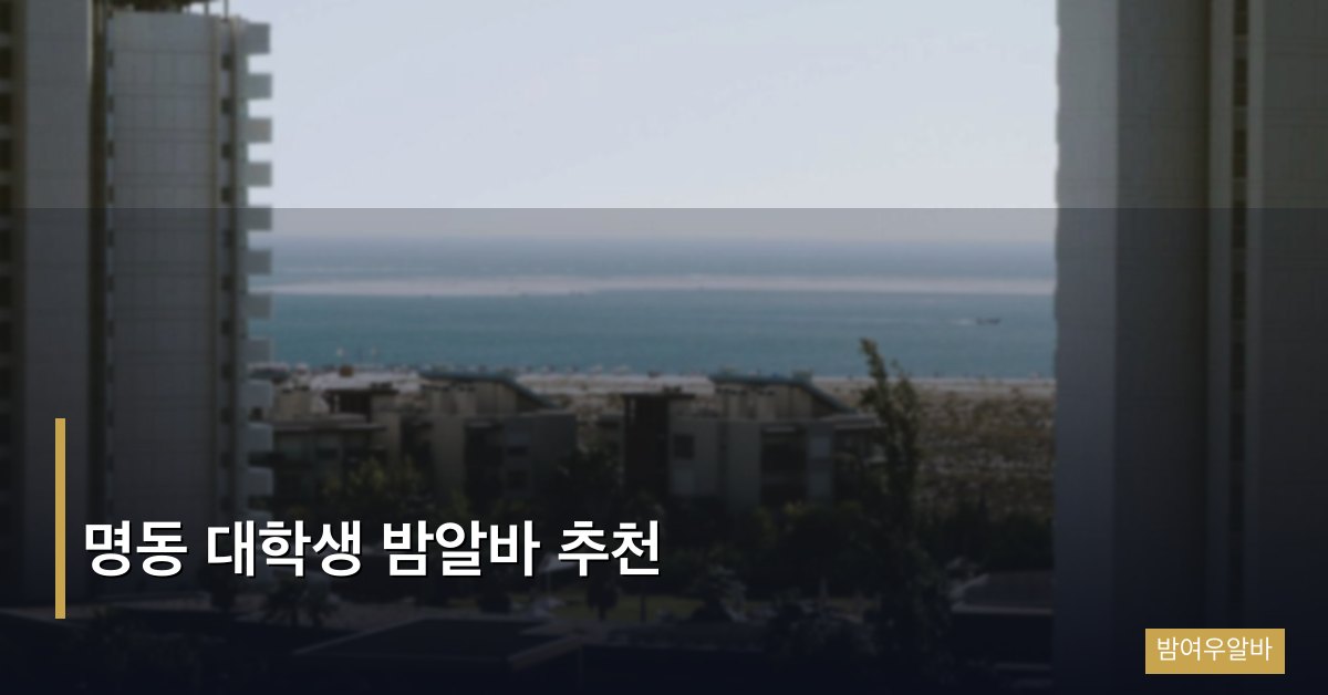 명동 대학생 밤알바 추천