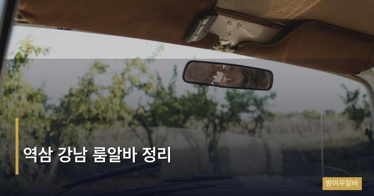 역삼 강남 룸알바 정리