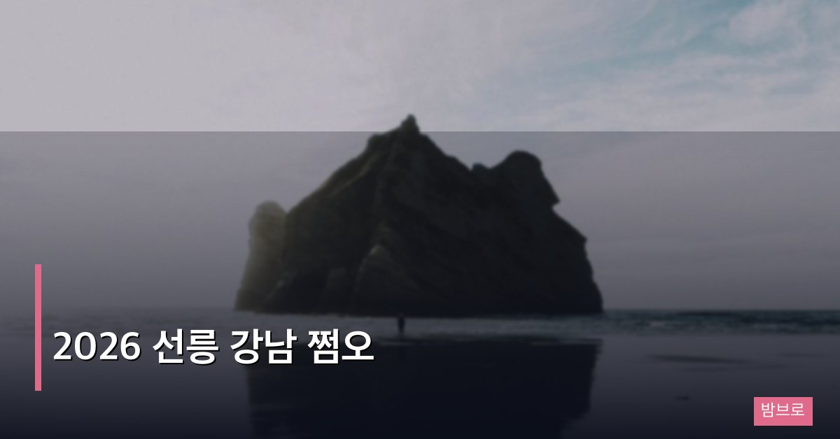 2026 선릉 강남 쩜오