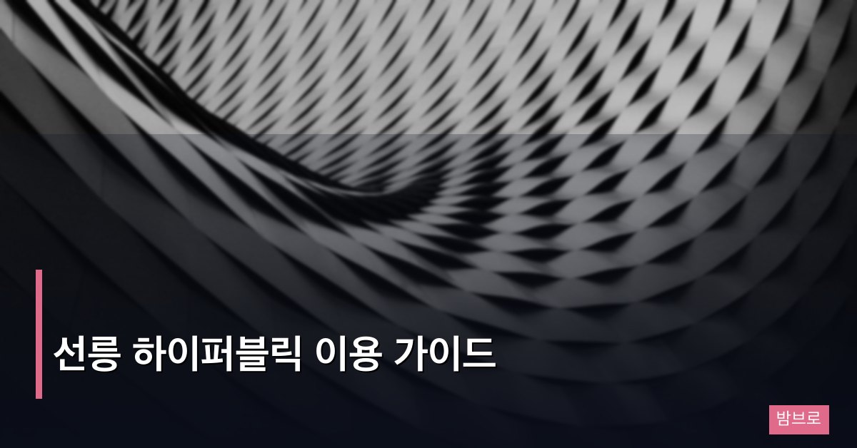 선릉 하이퍼블릭 이용 가이드
