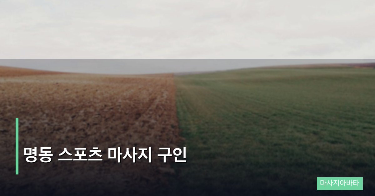 명동 스포츠 마사지 구인