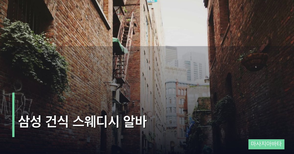 삼성 건식 스웨디시 알바