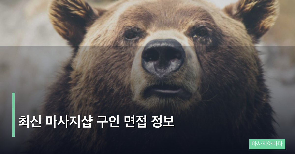 최신 마사지샵 구인 면접 정보