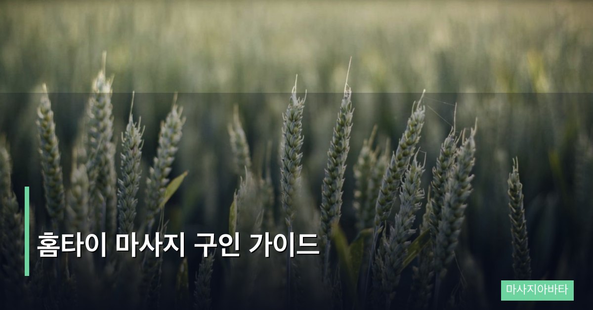 홈타이 마사지 구인 가이드
