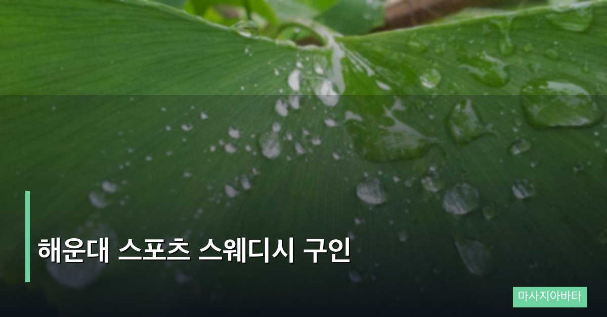 해운대 스포츠 스웨디시 구인