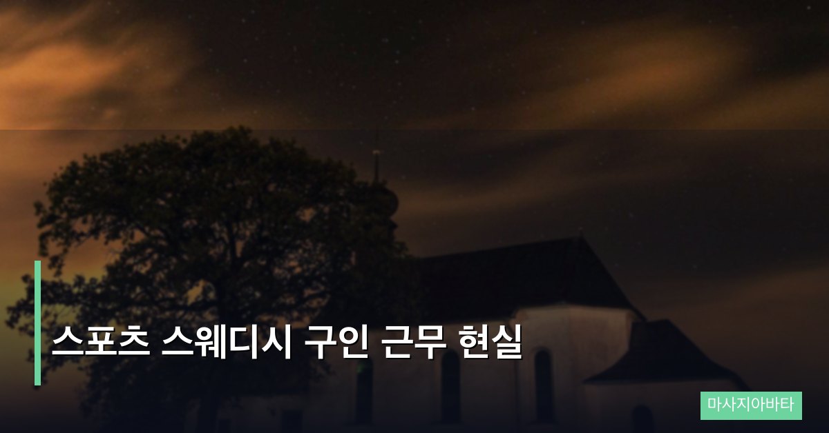 스포츠 스웨디시 구인 근무 현실