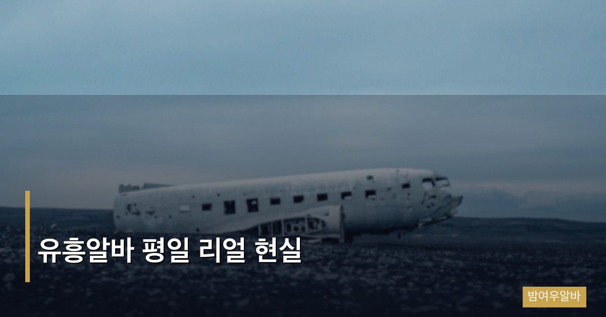 유흥알바 평일 리얼 현실