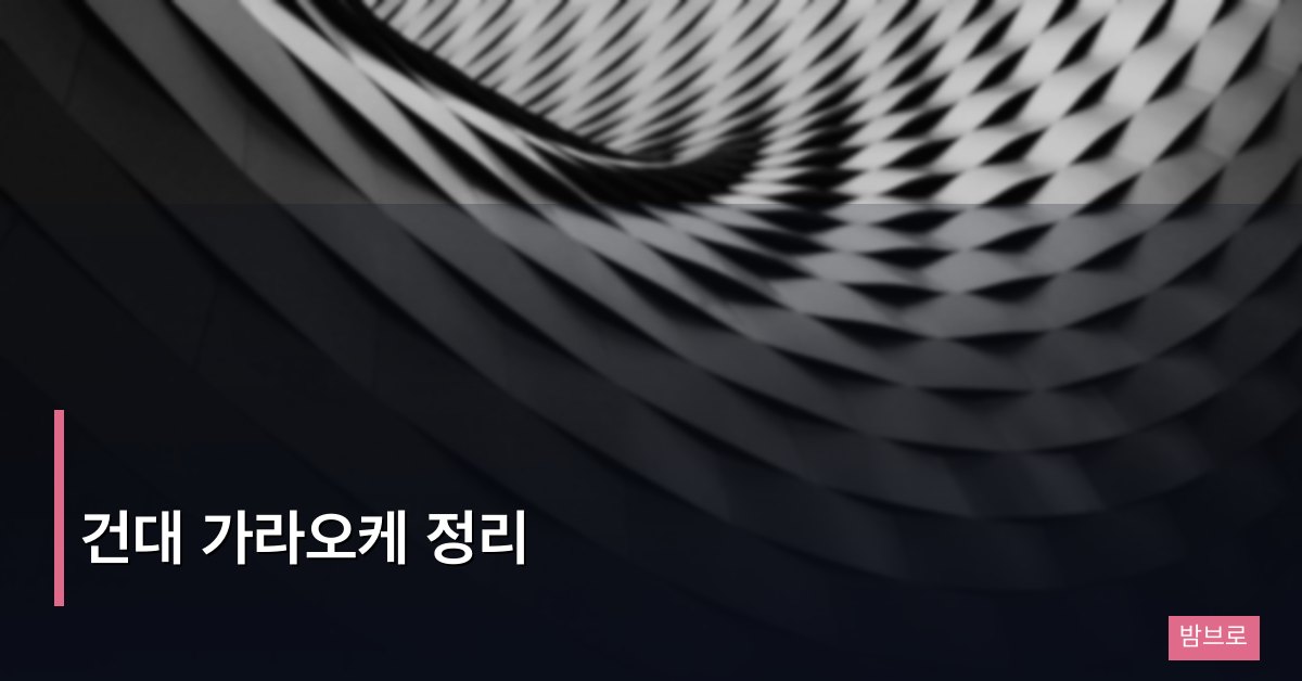 건대 가라오케 정리