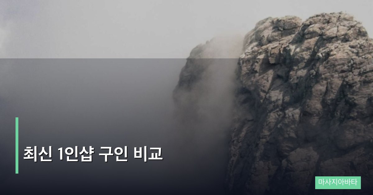 최신 1인샵 구인 비교
