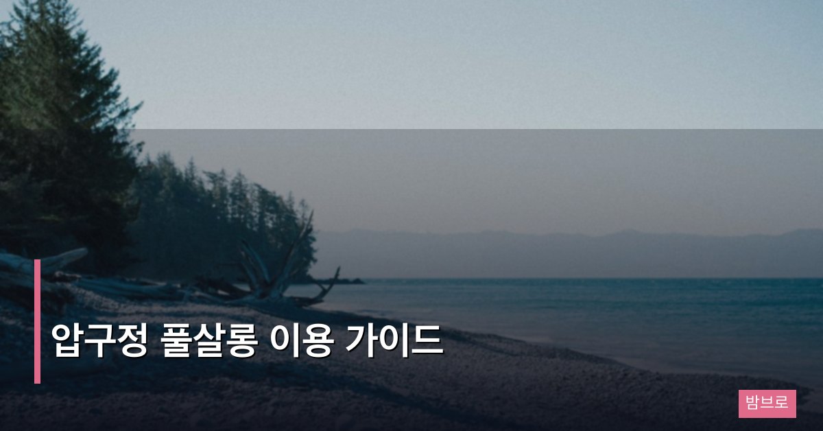 압구정 풀살롱 이용 가이드, 처음 가는 사람을 위한 A to Z 정리